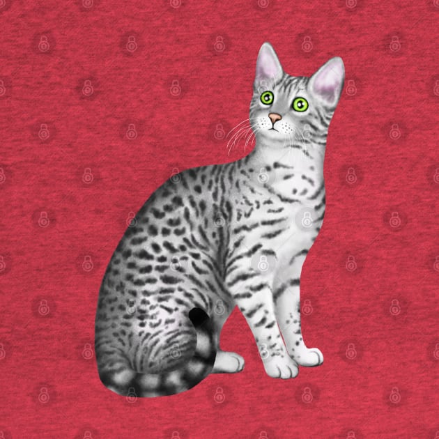 Egyptian Mau (Pink Background) by illucalliart